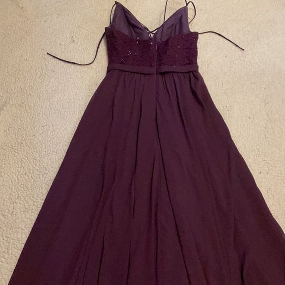 Mori Lee Madeline Gardner Bridesmaid #146 Dress Eggplant Prom - Picture 7 of 11